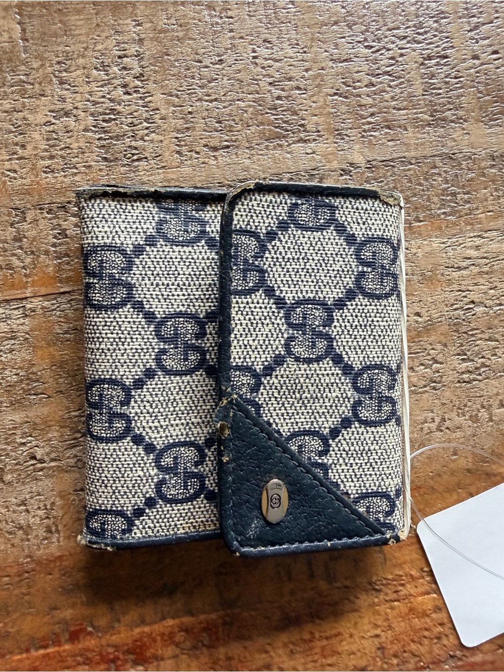 Gucci Black and Cream Card Coin Case with Interlocking GG